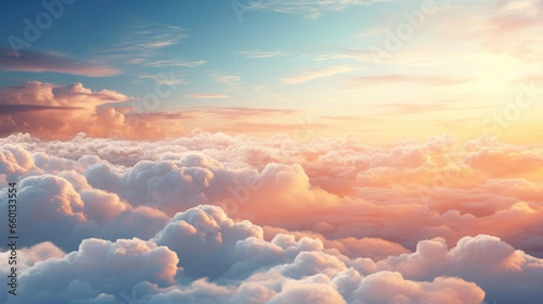 Fototapeta Sunset Sunrise Sky with Colorful Clouds Graphic Resource, Generative AI
