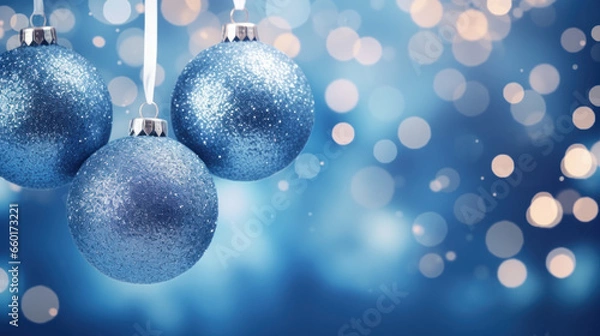 Obraz christmas balls on a blue background