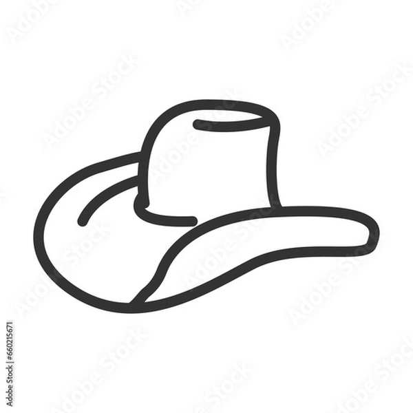 Fototapeta Vector illustration of cowboy hat icon in dark color and transparent background(png).