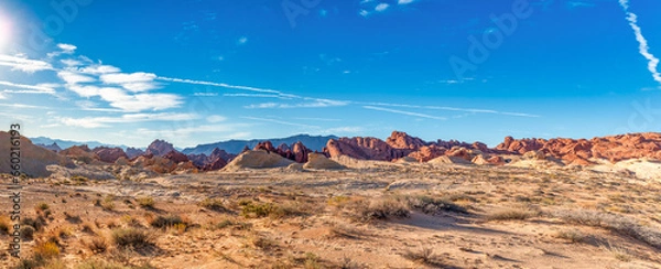 Obraz Valley of Fire Landscape Scenery with beautiful colorful sandstone mountains in the Nevada desert near Las Vegas.