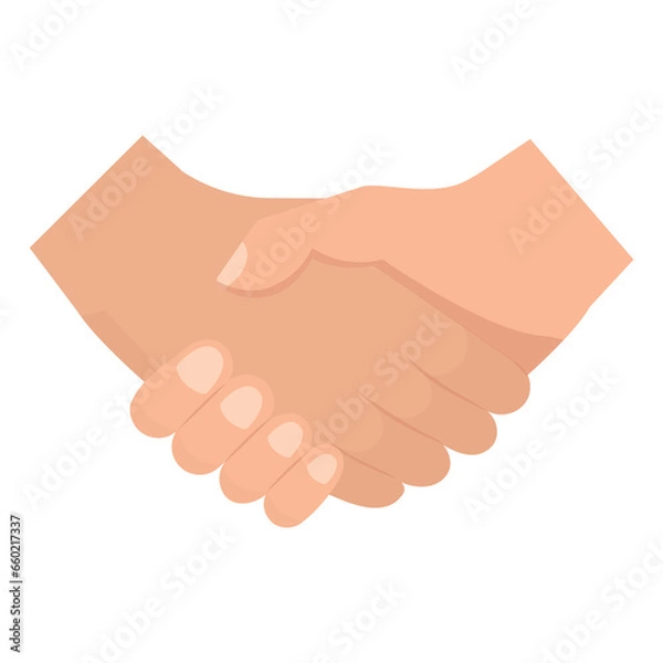 Obraz Vector illustration of shake hands. Colored vector for website design .Simple design on transparent background (PNG).