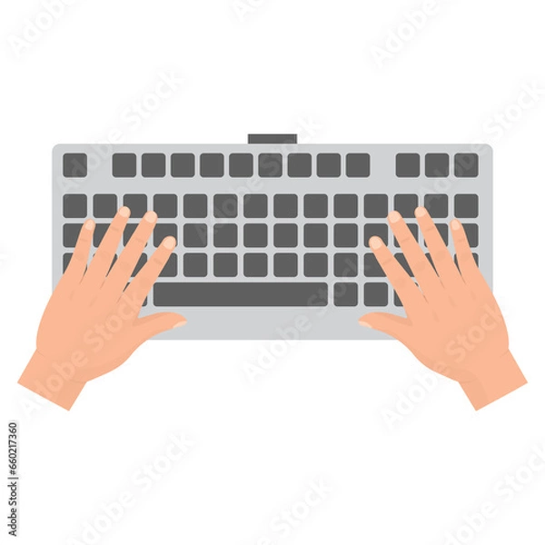 Fototapeta Vector illustration of typing. Colored vector for website design .Simple design on transparent background (PNG).