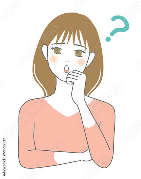 Obraz 疑問を持つ女性