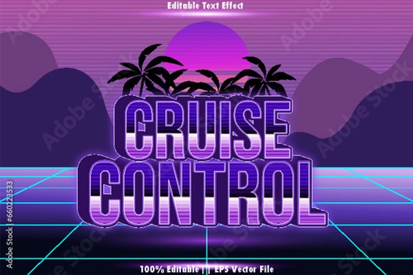 Obraz Cruise Control Editable Text Effect Retro 80s Style
