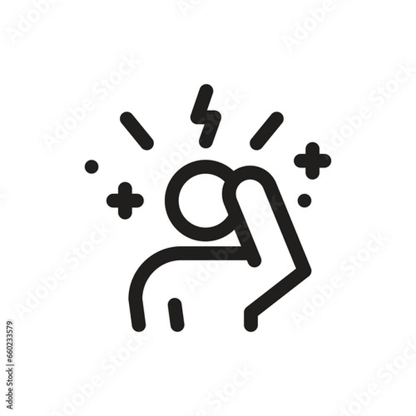 Obraz Human panic line outline icon