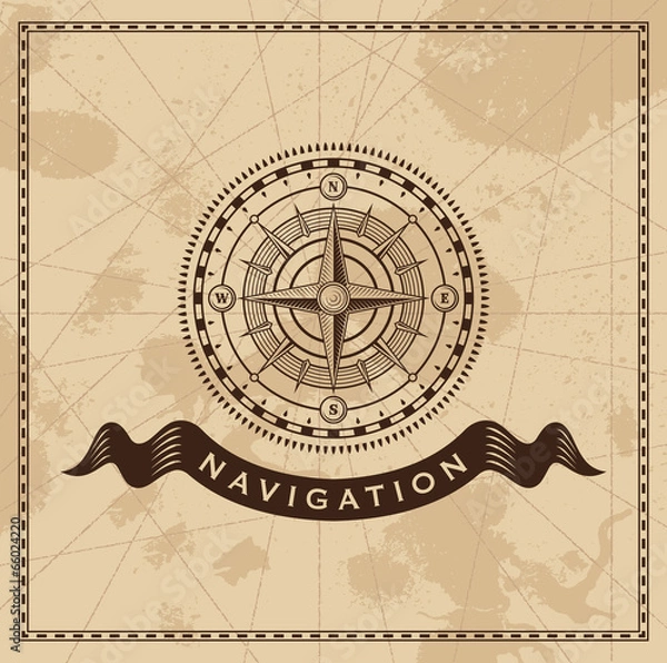 Fototapeta Wind Rose - nautical vector compass