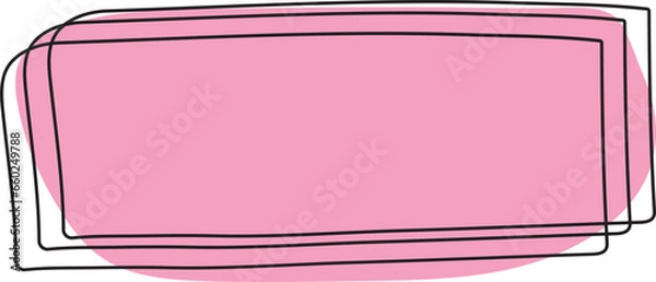 Obraz rectangle border frame hand drawn doodle line