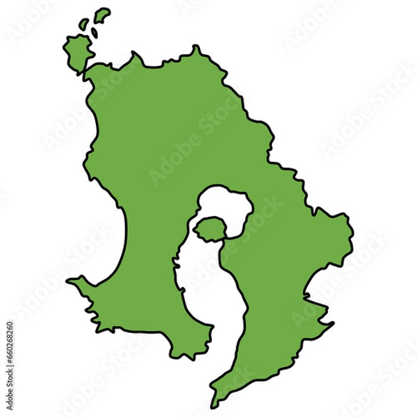 Fototapeta ラフな鹿児島県