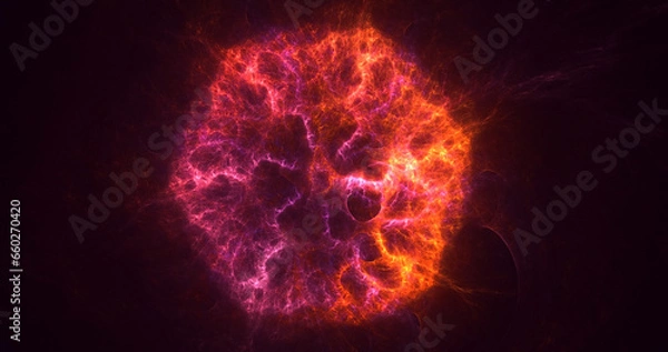 Fototapeta 3D manual rendering abstract fractal light background