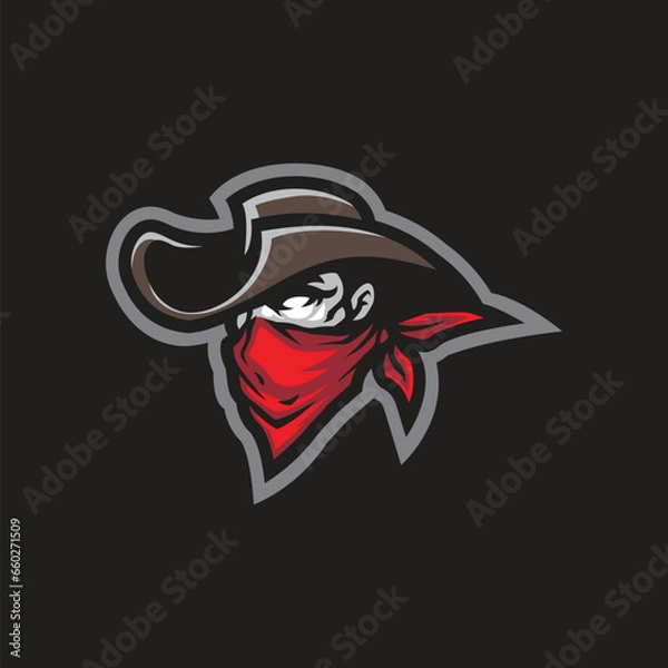 Obraz Bandits mascot logo design vector with modern illustration concept style for badge, emblem and t shirt printing. Bandits head illustration for sport and esport team.