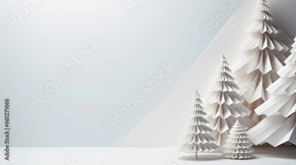 Obraz AI art Paper craft Christmas tree ペーパークラフト　クリスマスツリー