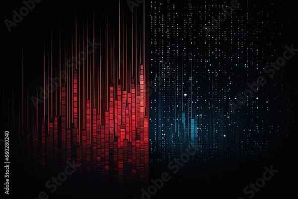 Obraz Digital code background, abstract digital, abstract futuristic cyberspace, dark gradient background