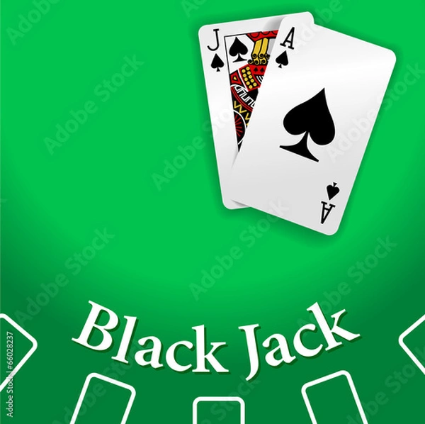 Obraz Casino BlackJack Table playing cards