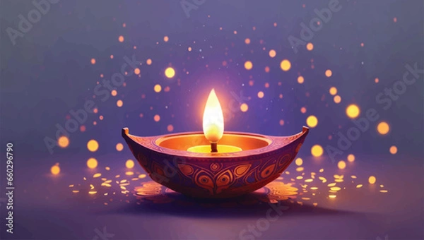Obraz vector illustration of Traditional Pot lamp