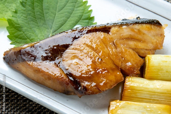 Obraz 鰤の照り焼き。
