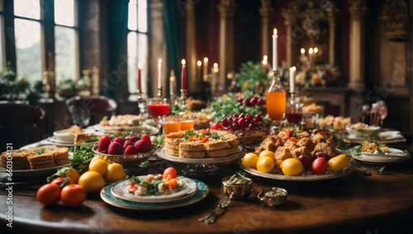 Obraz große Festtafel, gen ai