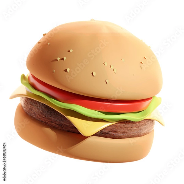 Fototapeta hamburger on a white