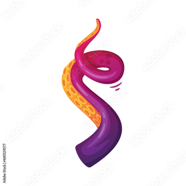 Fototapeta Octopus Tentacle as Limb of Ocean Creature Vector Illustration