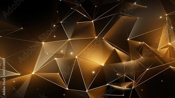 Obraz abstract background ,gold triangles,shining gold crystals
