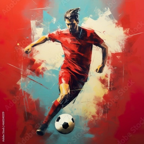 Obraz Neo-Classical Soccer Illustration