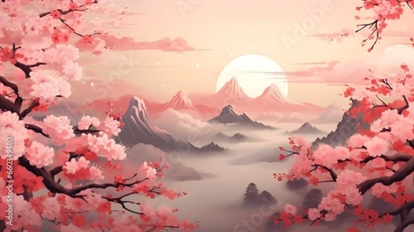 Obraz sunset in the mountains