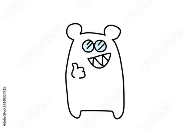 Obraz Good White bear thumbs up