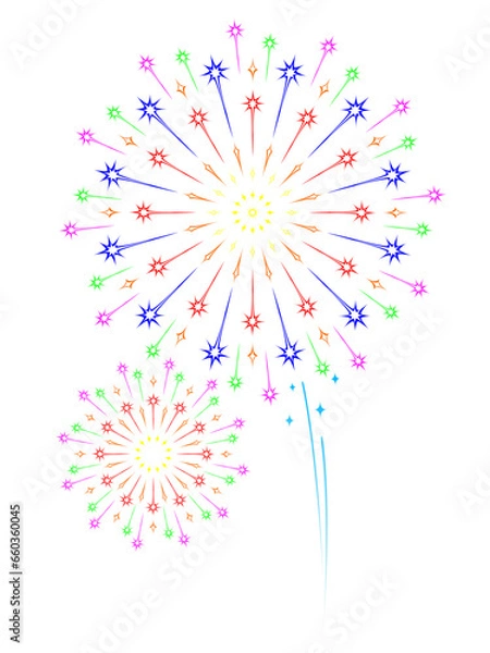 Obraz colorful Fireworks vector for Carnival element