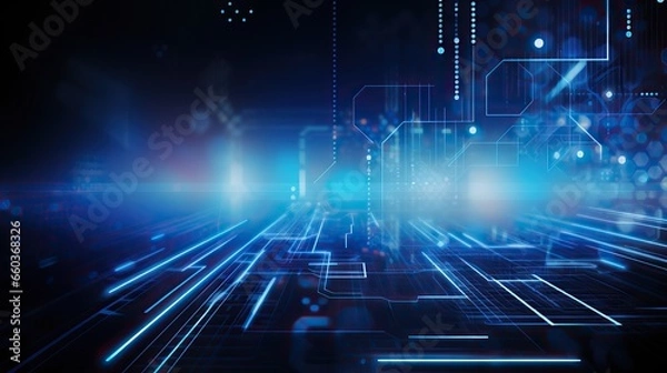 Fototapeta Circuit chip concept., digital abstract background. Technology science background. Integrated communication. digital data network connection ,future background concept