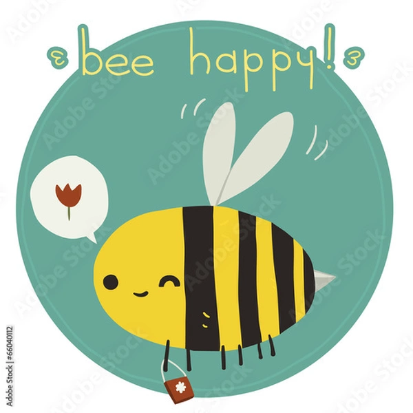 Obraz Bee happy postcard.