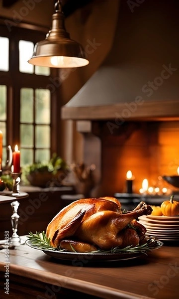 Fototapeta spicy chicken roast generative ai