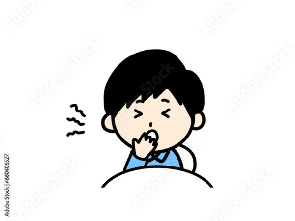 Obraz あくび　子供　イラスト