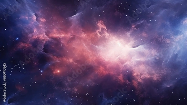 Fototapeta A vibrant space galaxy cloud nebula in a starry night cosmos. Perfect for astronomy and universe science themes. Supernova background wallpaper.
