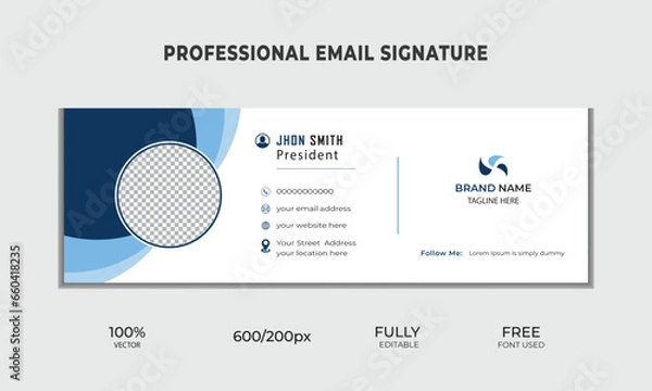 Obraz creative minimalist email signature design