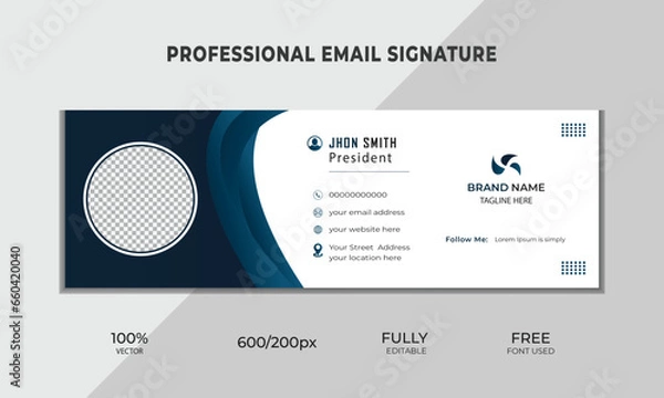 Obraz Personal & Professional colorful modern  email signature design template
