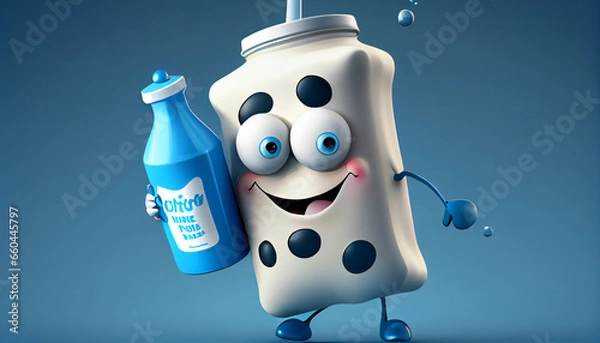 Obraz Milk Cartoon Character
