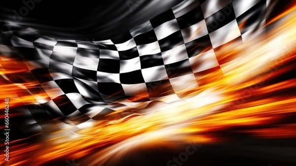 Fototapeta Fiery racing flag