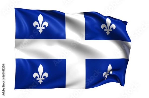 Fototapeta  Quebec Flag on transparent background