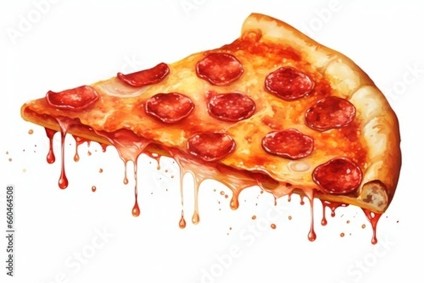 Obraz slices of pizza topped with sausage, mayonnaise and tomato sauce generative ai
