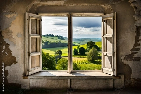 Fototapeta window with a view