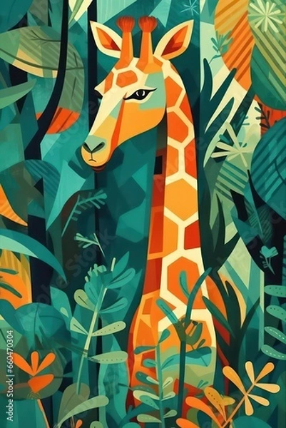 Fototapeta giraffe in the jungle