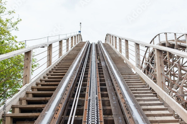Obraz Duży drewniany rollercoaster