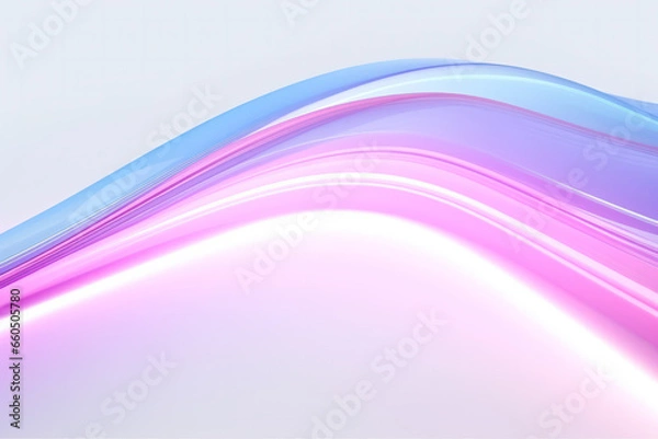 Fototapeta Vibrant Glow: Blue and Pink Neon Lines in Abstract Harmony