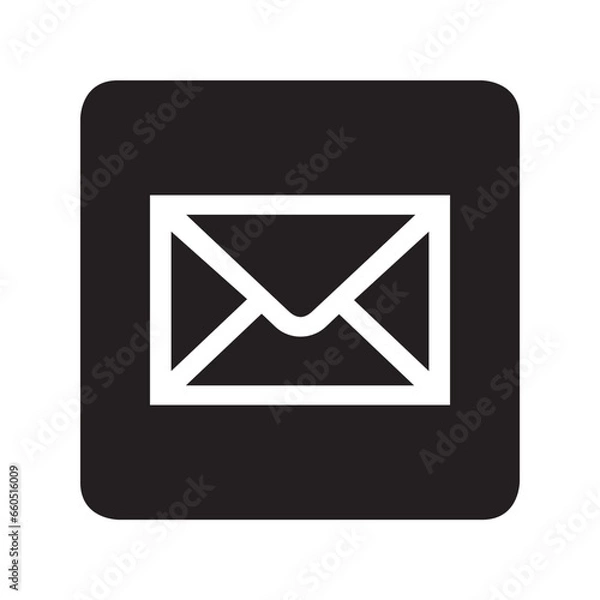 Fototapeta Message icon vector. Envelope logo design. Email vector icon illustration in square isolated on white background