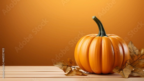 Fototapeta Pumpkin on neutral background