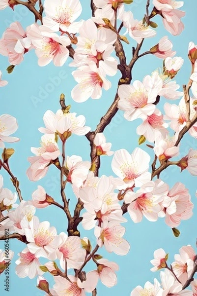 Obraz spring cherry, almond blossom