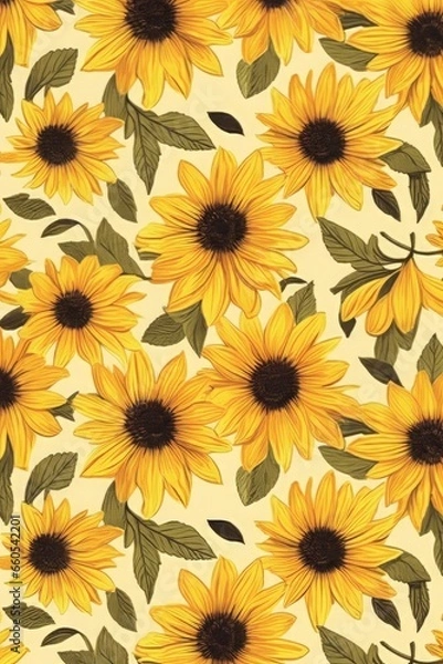 Obraz sun flowers pattern, sun flowers background