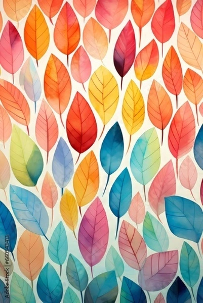 Obraz seamless pattern with colorful leaves
