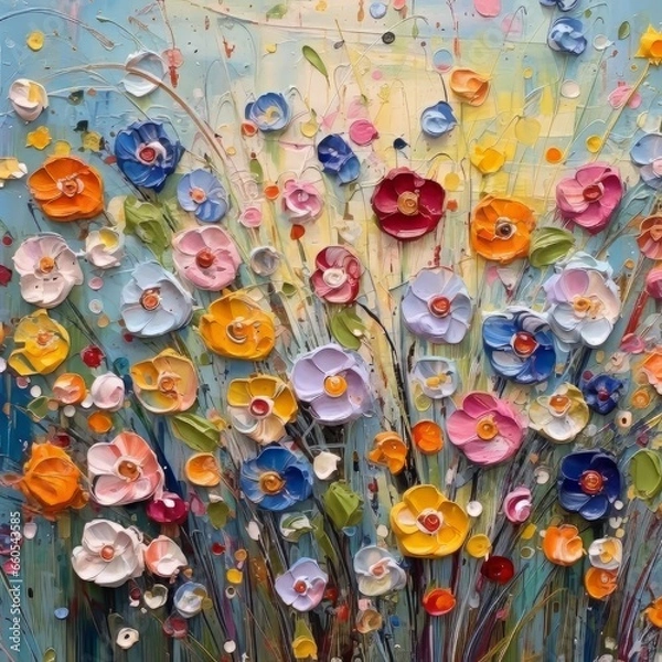 Obraz frame with flowers in relief