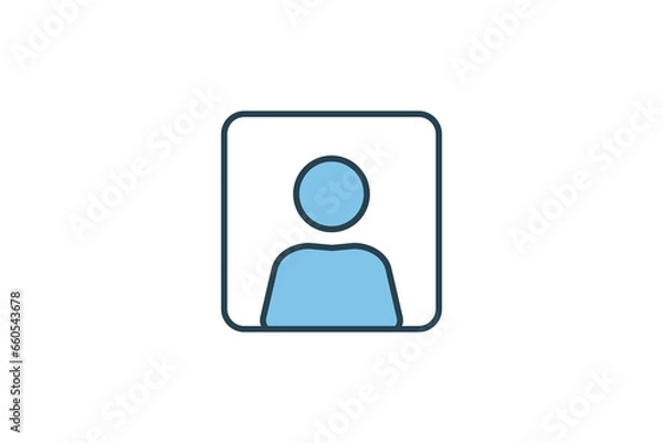 Fototapeta User Profile Icon. Icon related to Identity. Suitable for web site design, app, UI, user interfaces. Flat line icon style. Simple vector design editable