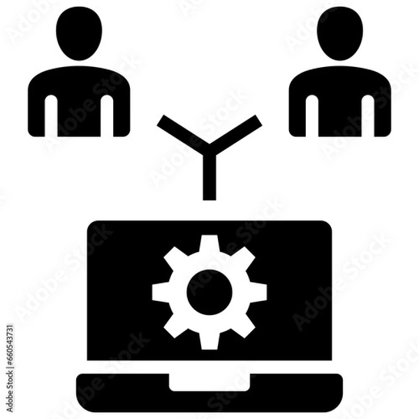 Fototapeta Remote Work Glyph Icon